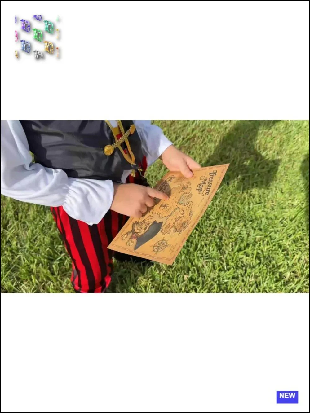 Kids Pirate Halloween Costume with Hat, Sword, & Accessories, Role Play Dress Up